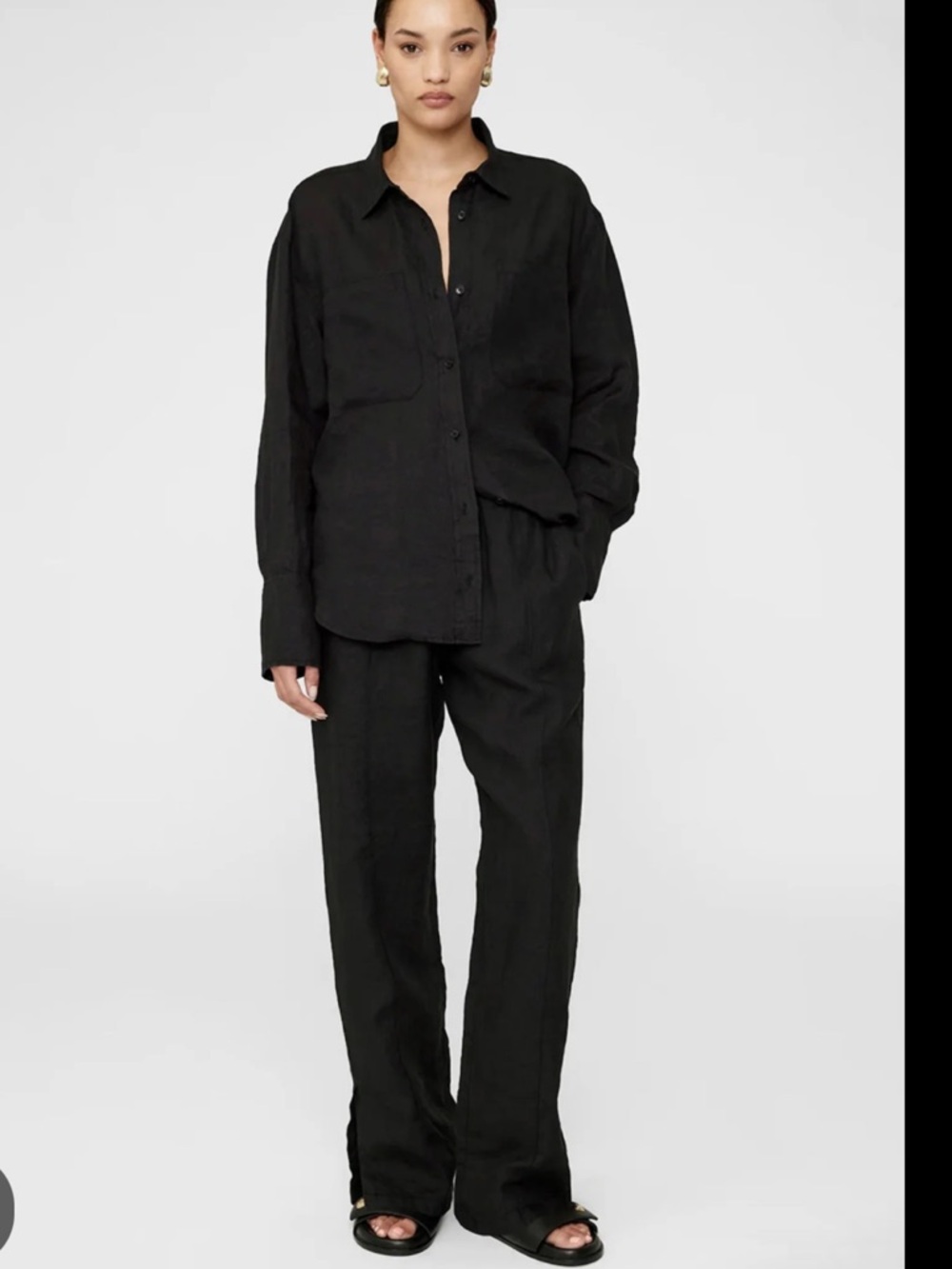 Anine Bing Linen Set Pants and Shirt